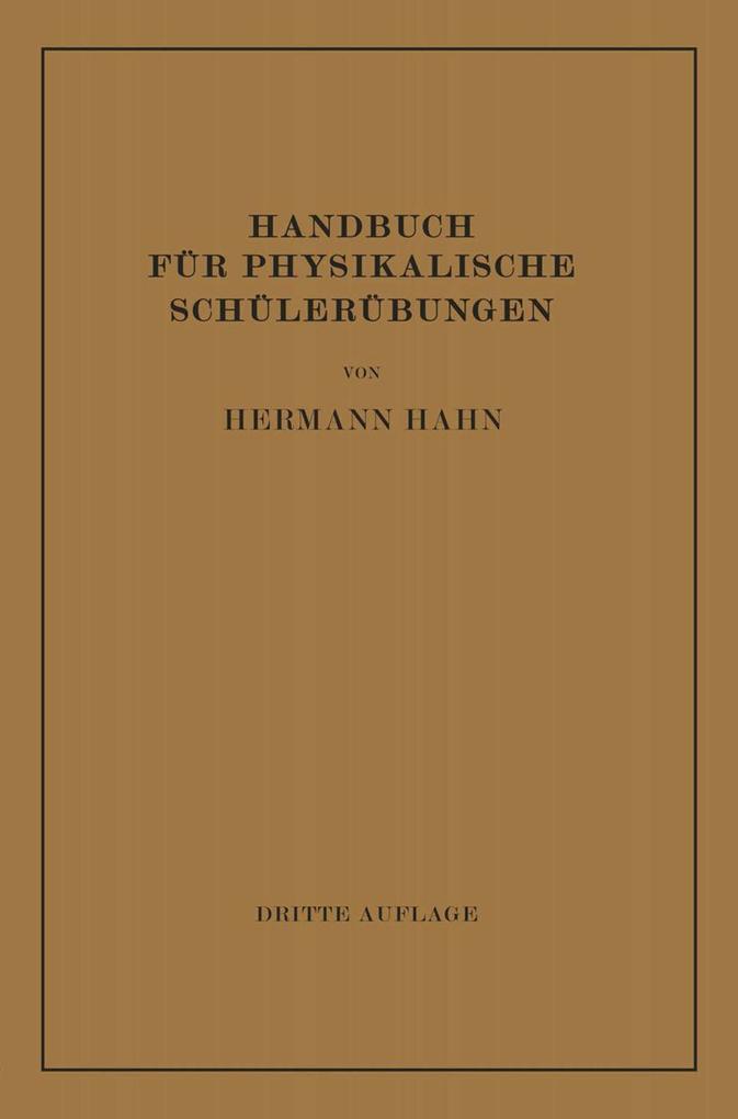 Produktbild: Handbuch für Physikalische Schülerübungen | Hermann Hahn