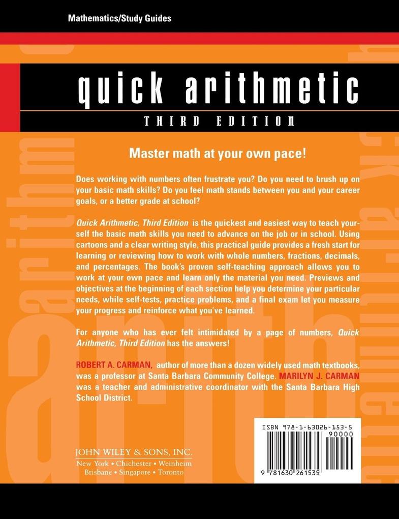 Weitere Ansicht: Quick Arithmetic | Marilyn J Carman, Robert A Carman