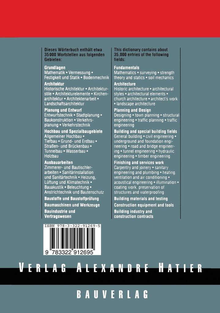 Weitere Ansicht: Fachwörterbuch Bauwesen / Dictionary Building and Civil Engineering | Uli Gelbrich, Georg Reinwaldt