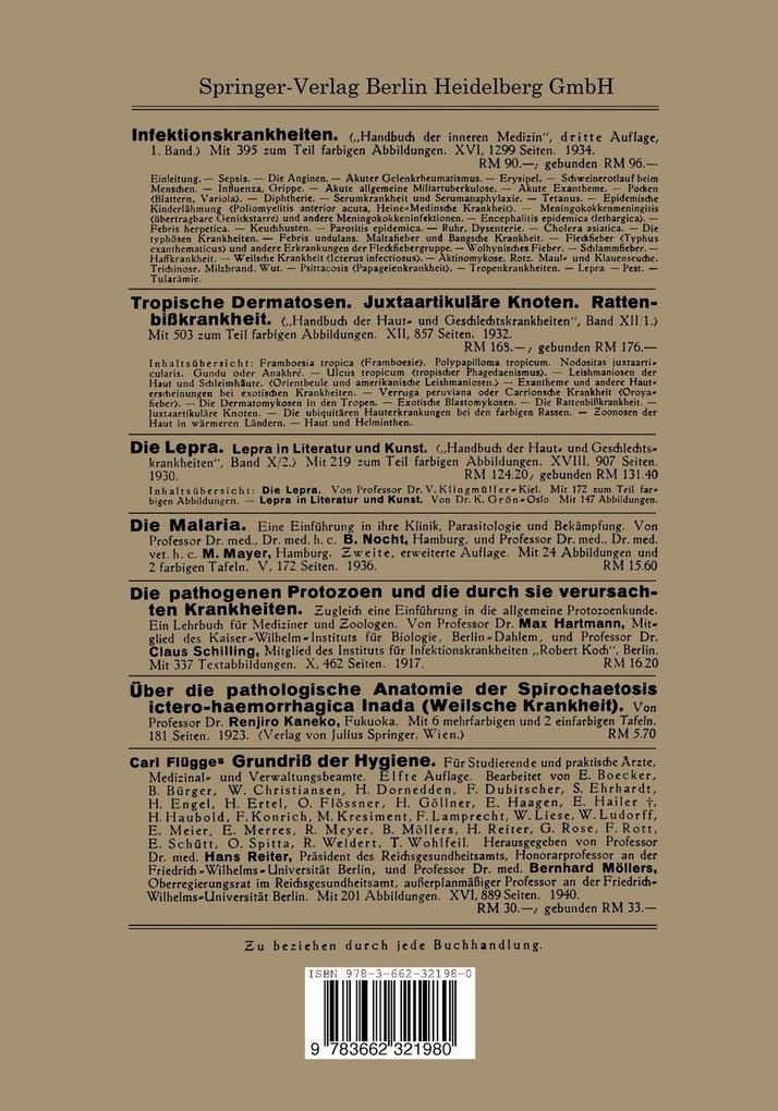 Weitere Ansicht: Ergebnisse der Hygiene Bakteriologie Immunitätsforschung und Experimentellen Therapie | Wolfgang Weichardt