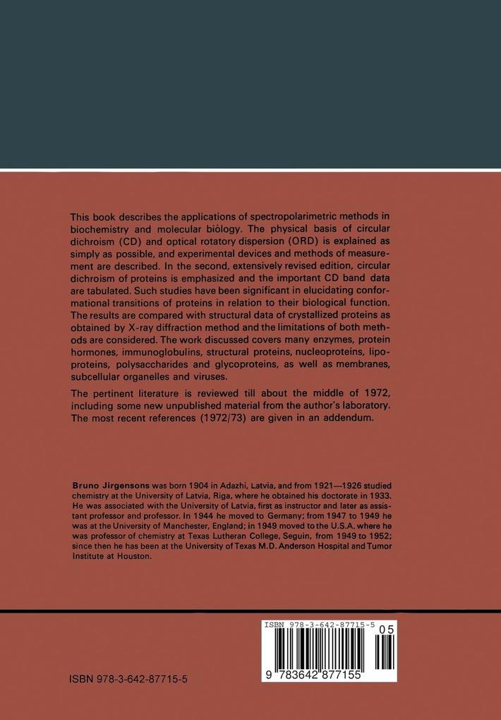 Weitere Ansicht: Optical Activity of Proteins and Other Macromolecules | Bruno Jirgensons