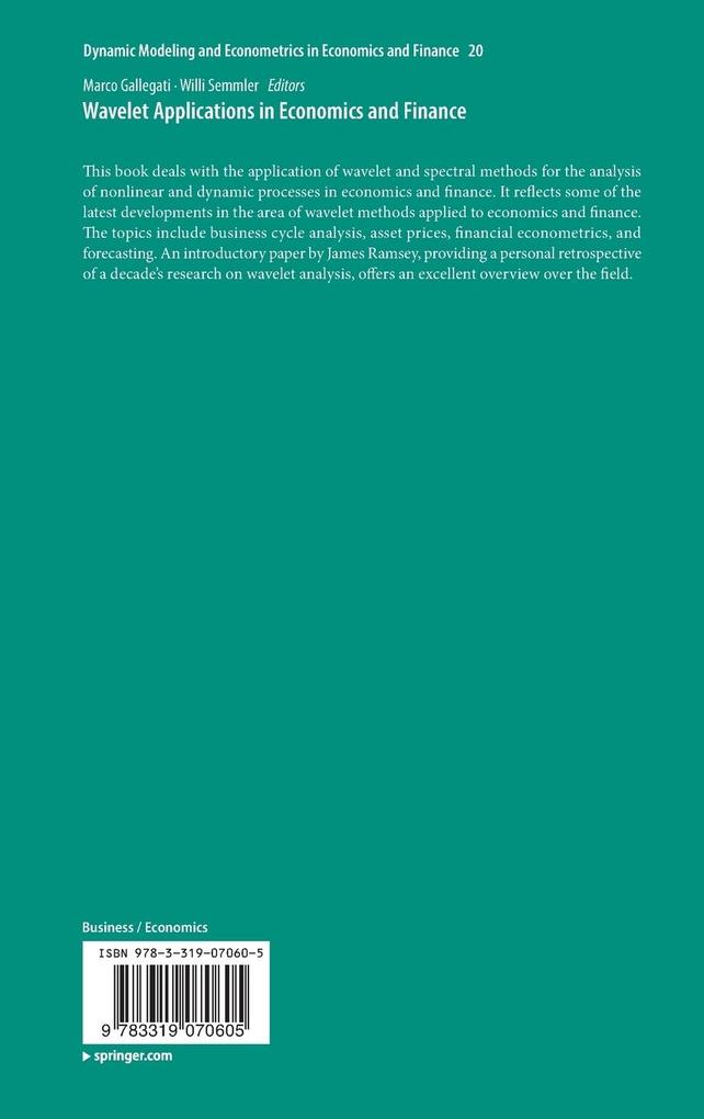 Weitere Ansicht: Wavelet Applications in Economics and Finance