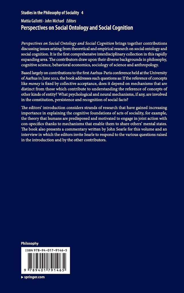 Weitere Ansicht: Perspectives on Social Ontology and Social Cognition