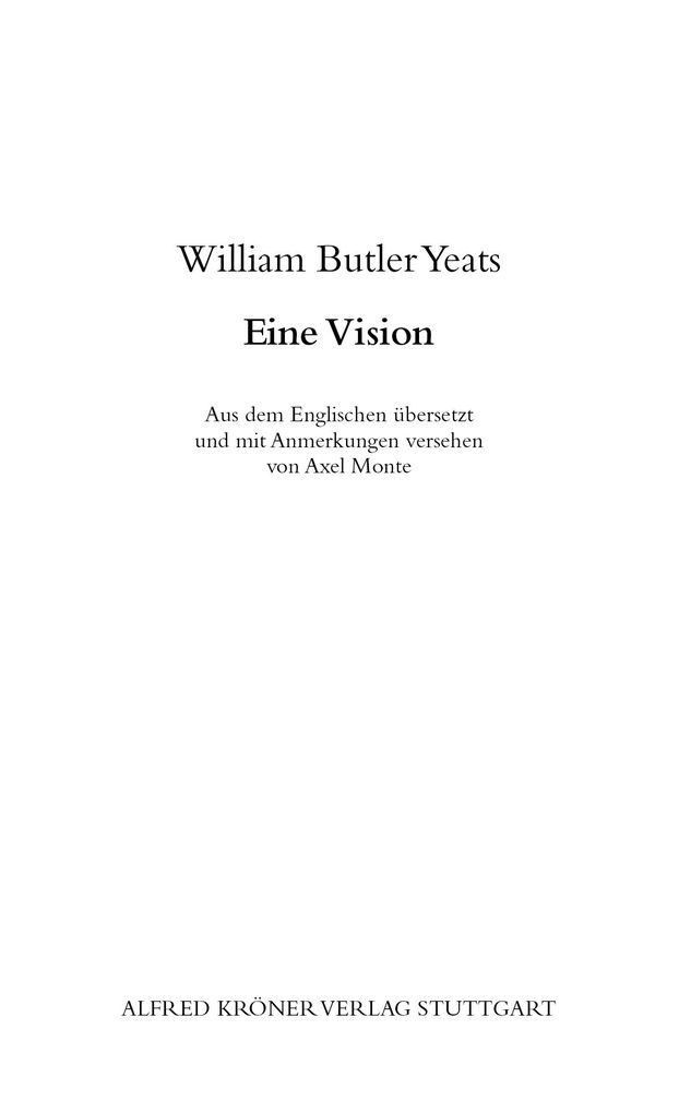 Weitere Ansicht: Eine Vision | William Butler Yeats