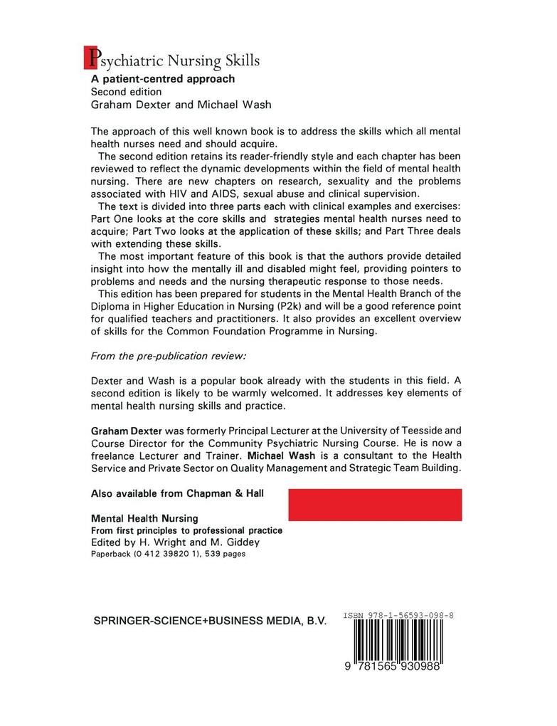 Weitere Ansicht: Psychiatric Nursing Skills | Graham Dexter, Michael Wash