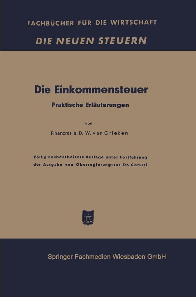 Produktbild: Die Einkommensteuer | Walter Grieken, Walter van Grieken