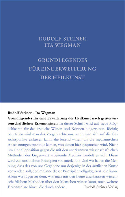 Produktbild: Grundlegendes für eine Erweiterung der Heilkunst nach geisteswissenschaftlichen Erkenntnissen | Rudolf Steiner, Ita Wegman