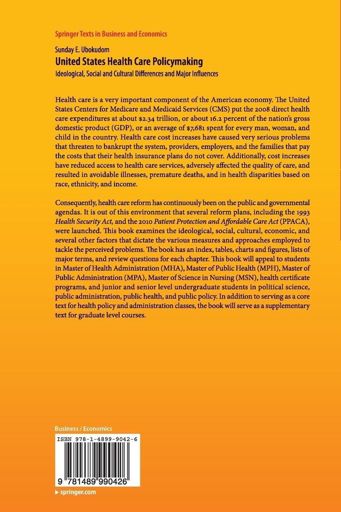 Weitere Ansicht: United States Health Care Policymaking | Sunday E. Ubokudom