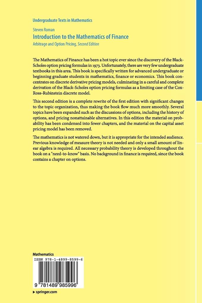 Weitere Ansicht: Introduction to the Mathematics of Finance | Steven Roman
