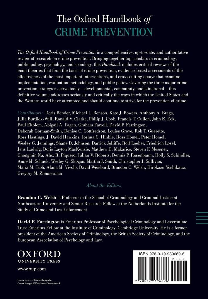 Weitere Ansicht: The Oxford Handbook of Crime Prevention | Brandon C. Welsh, David P. Farrington