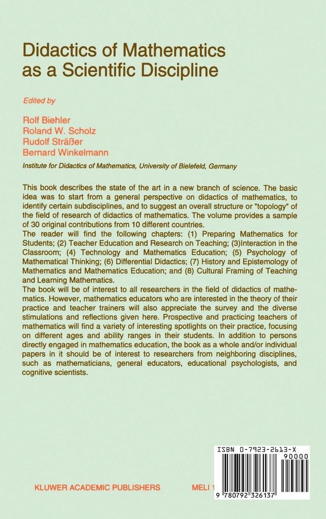 Weitere Ansicht: Didactics of Mathematics as a Scientific Discipline