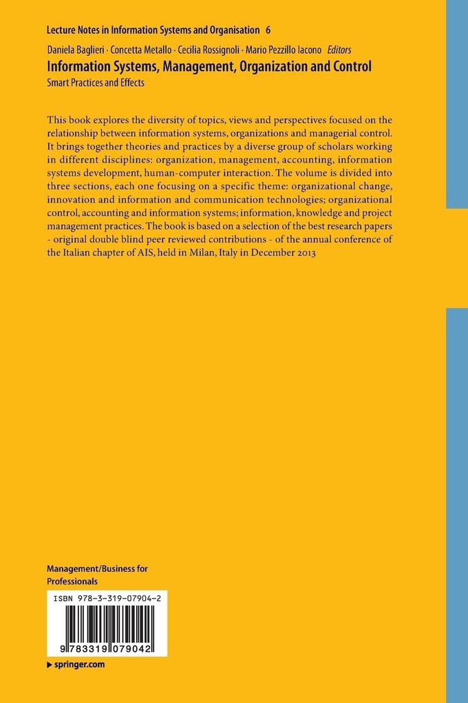 Weitere Ansicht: Information Systems, Management, Organization and Control