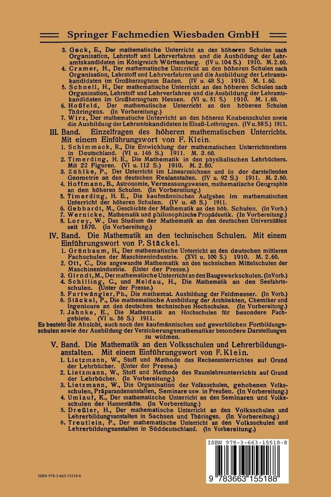 Weitere Ansicht: Die Naturwissenschaften und die Fortbildungsschulen | H. E. Timerding, Heinrich E. Timerding