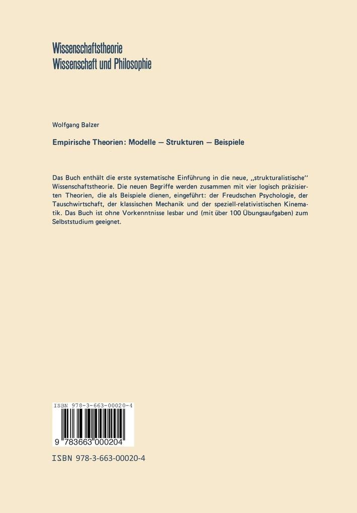 Weitere Ansicht: Empirische Theorien: Modelle - Strukturen - Beispiele | Wolfgang Balzer