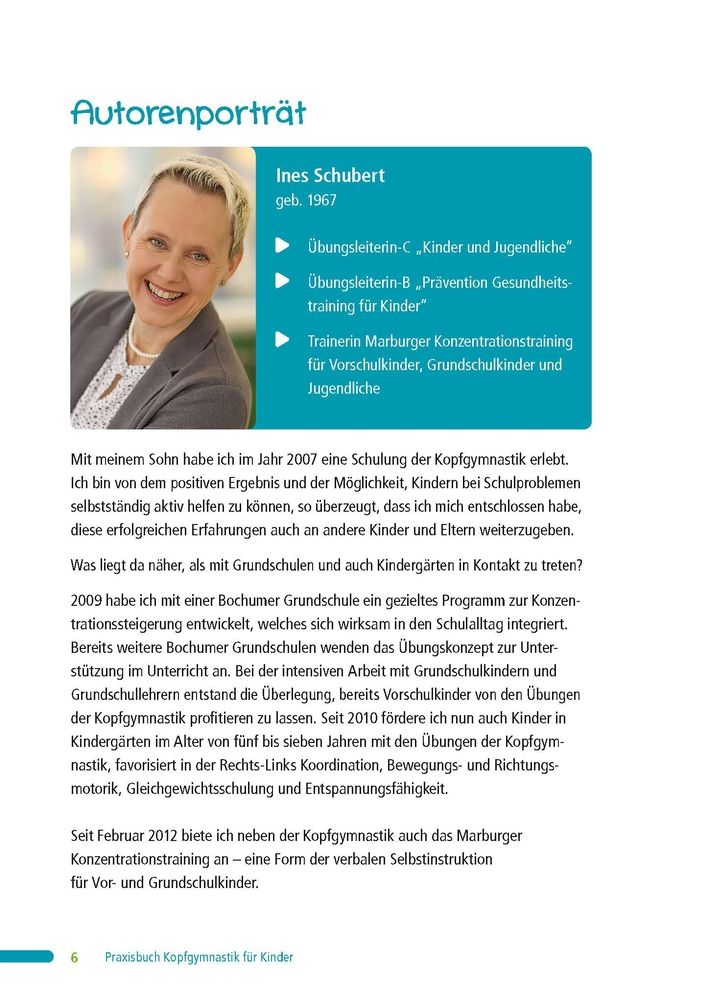 Weitere Ansicht: Praxisbuch Kopfgymnastik für Kinder | Ines Schubert