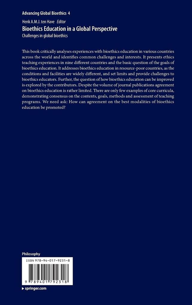 Weitere Ansicht: Bioethics Education in a Global Perspective