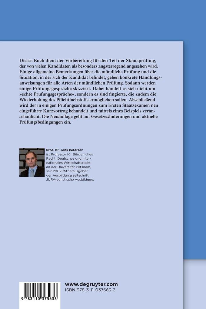 Weitere Ansicht: Die mündliche Prüfung im ersten juristischen Staatsexamen | Jens Petersen