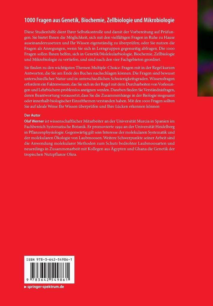 Weitere Ansicht: 1000 Fragen aus Genetik, Biochemie, Zellbiologie und Mikrobiologie