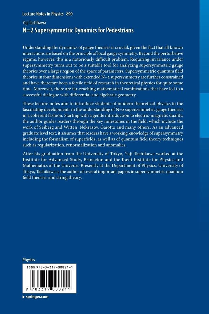 Weitere Ansicht: N=2 Supersymmetric Dynamics for Pedestrians | Yuji Tachikawa