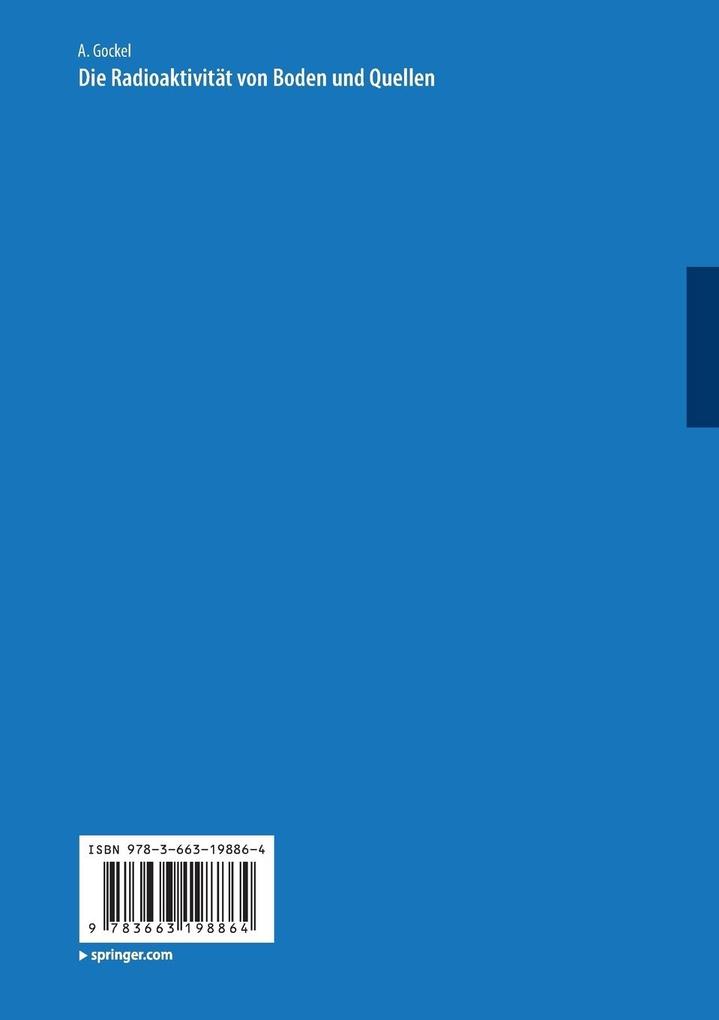 Weitere Ansicht: Die Radioaktivität von Boden und Quellen | Albert Gockel