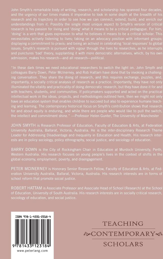 Weitere Ansicht: Doing Critical Educational Research | John Smyth, Barry Down, Peter McInerney, Robert Hattam