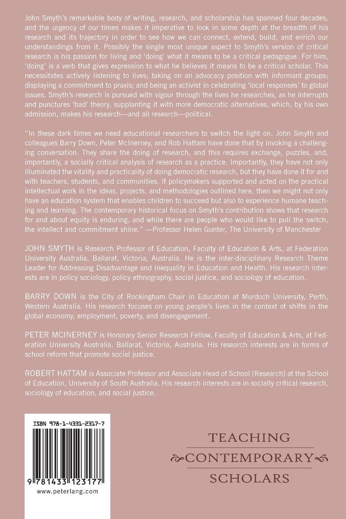 Weitere Ansicht: Doing Critical Educational Research | John Smyth, Barry Down, Peter McInerney, Robert Hattam