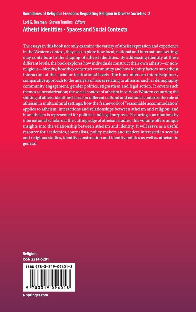 Weitere Ansicht: Atheist Identities - Spaces and Social Contexts