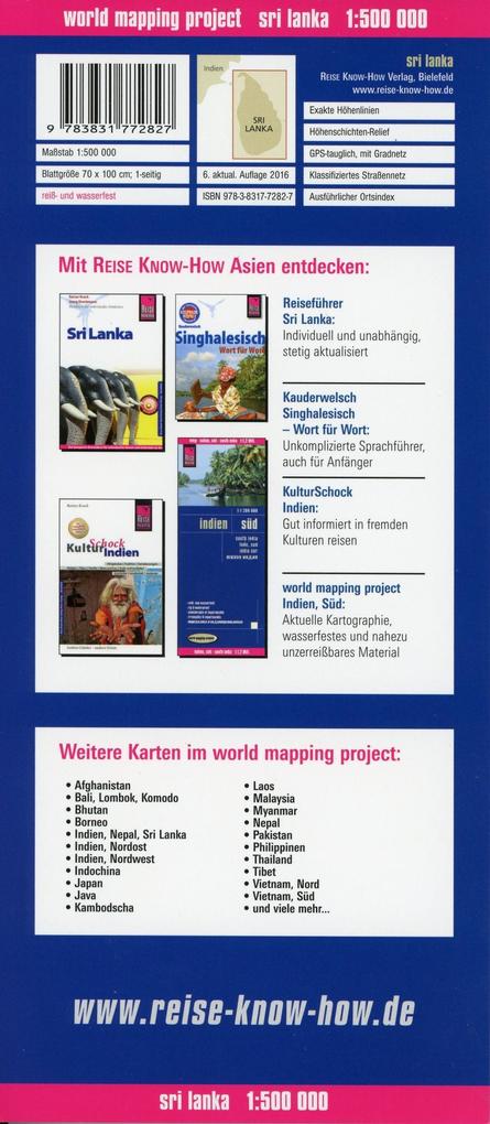 Weitere Ansicht: Reise Know-How Landkarte Sri Lanka 1 :500.000