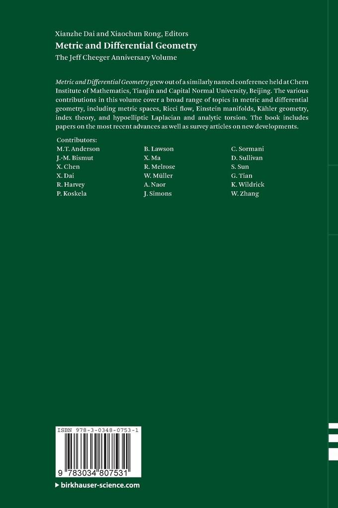 Weitere Ansicht: Metric and Differential Geometry