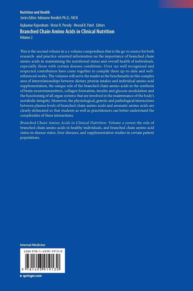Weitere Ansicht: Branched Chain Amino Acids in Clinical Nutrition