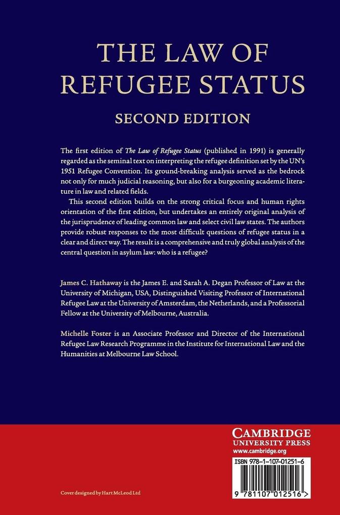 Weitere Ansicht: The Law of Refugee Status | James C. Hathaway, Michelle Foster