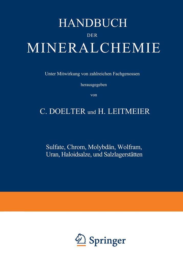 Produktbild: Sulfate, Chrom, Molybdän, Wolfram, Uran, Haloidsalze und Salzlagerstätten