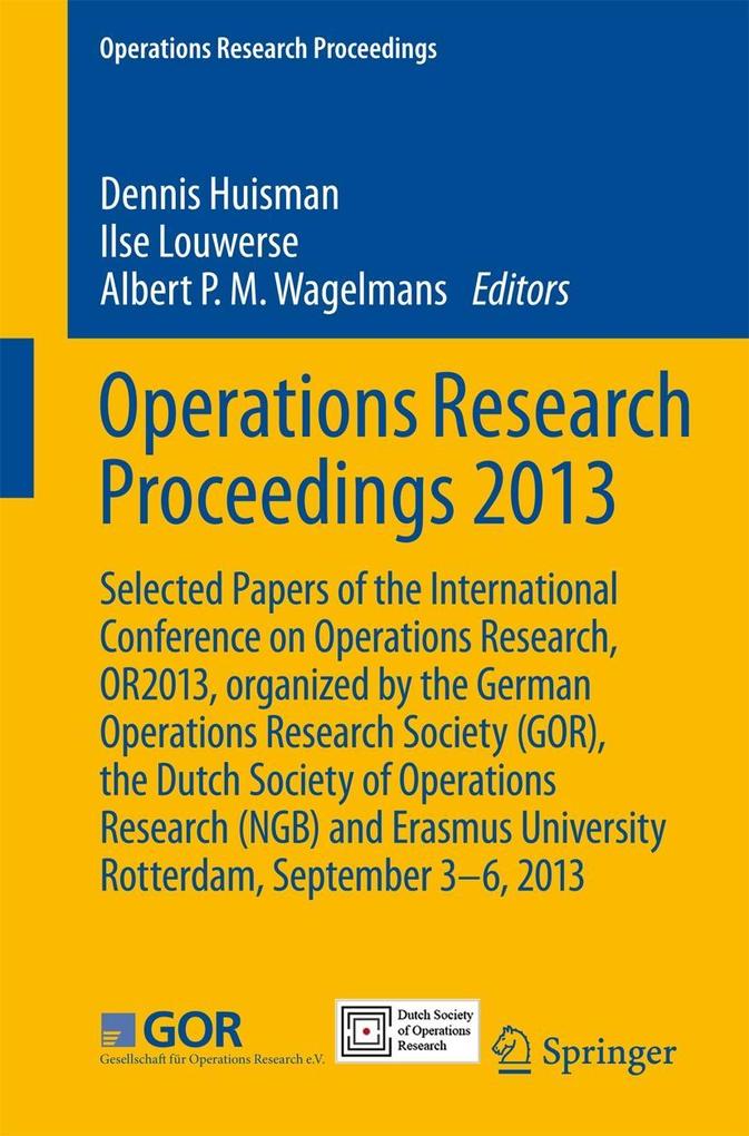 Produktbild: Operations Research Proceedings 2013