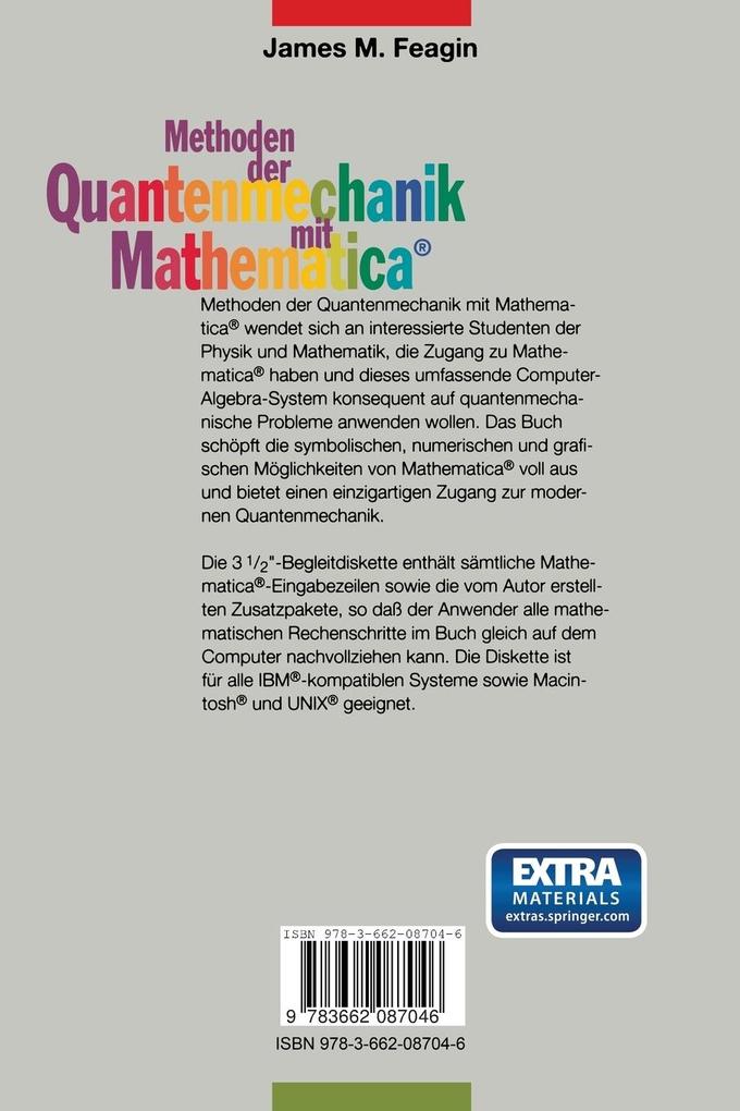 Weitere Ansicht: Methoden der Quantenmechanik mit Mathematica® | James M. Feagin