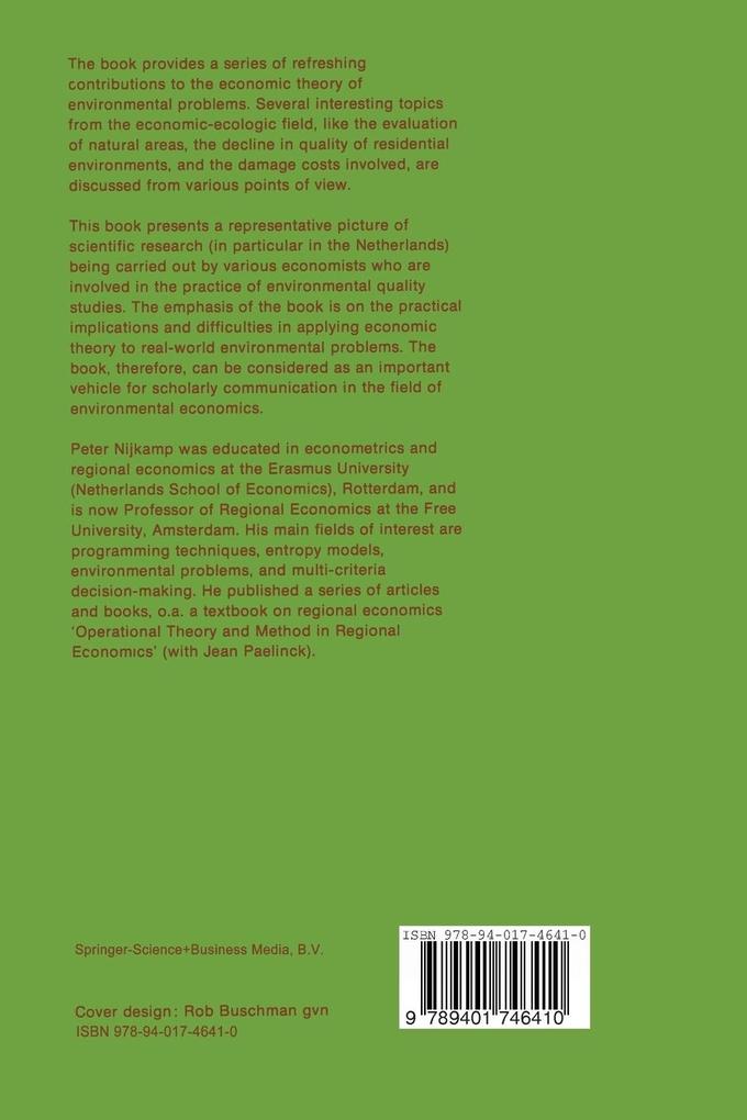 Weitere Ansicht: Environmental economics | P. Nijkamp, Professor P. Nijkamp