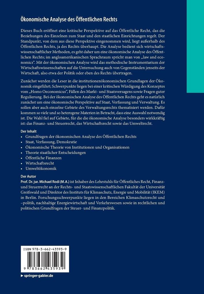 Weitere Ansicht: Ökonomische Analyse des Öffentlichen Rechts | Michael Rodi