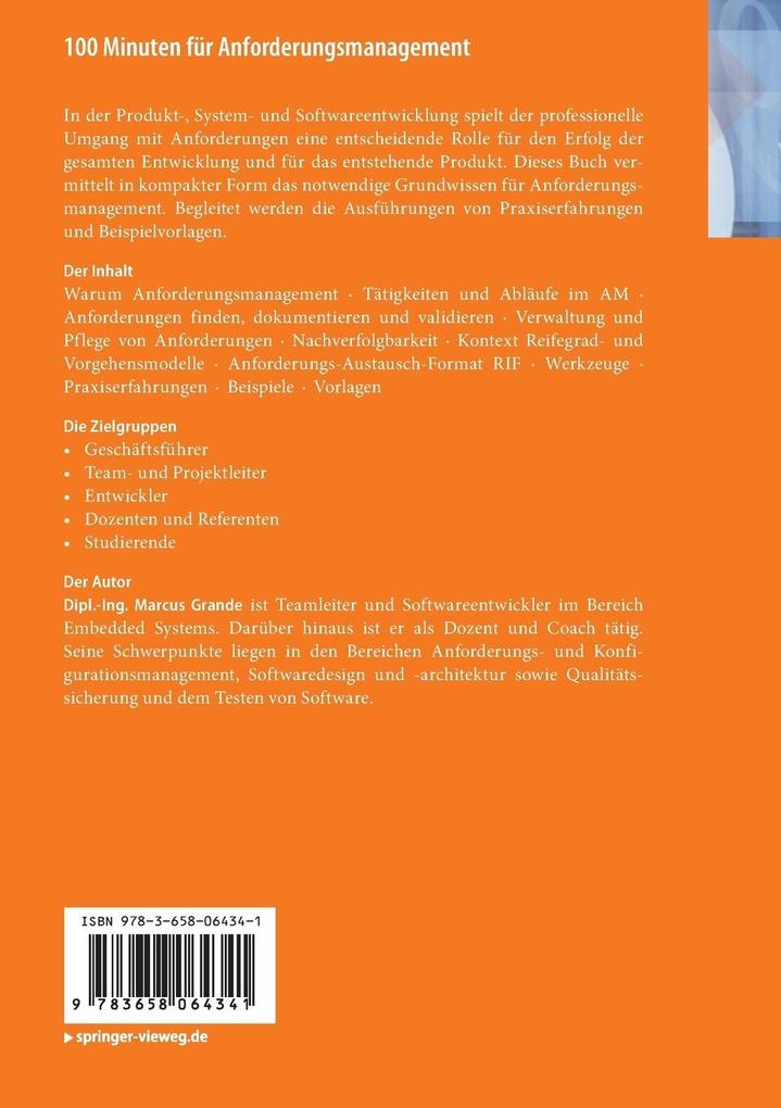 Weitere Ansicht: 100 Minuten für Anforderungsmanagement | Marcus Grande