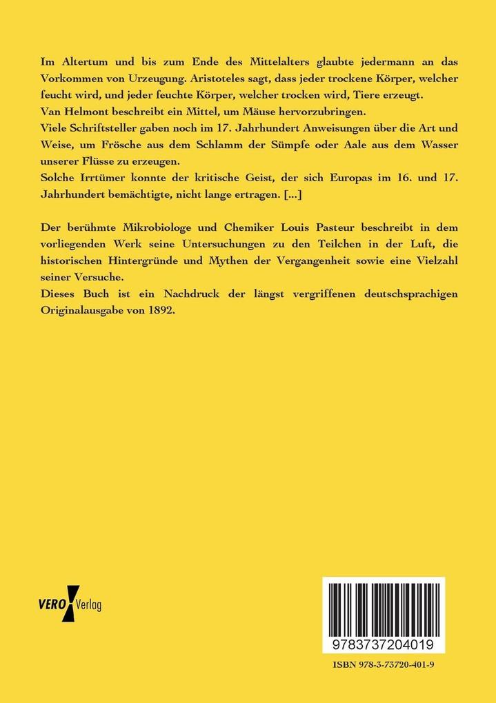 Weitere Ansicht: Die in der Atmosphäre vorhandenen organisierten Körperchen | Louis Pasteur