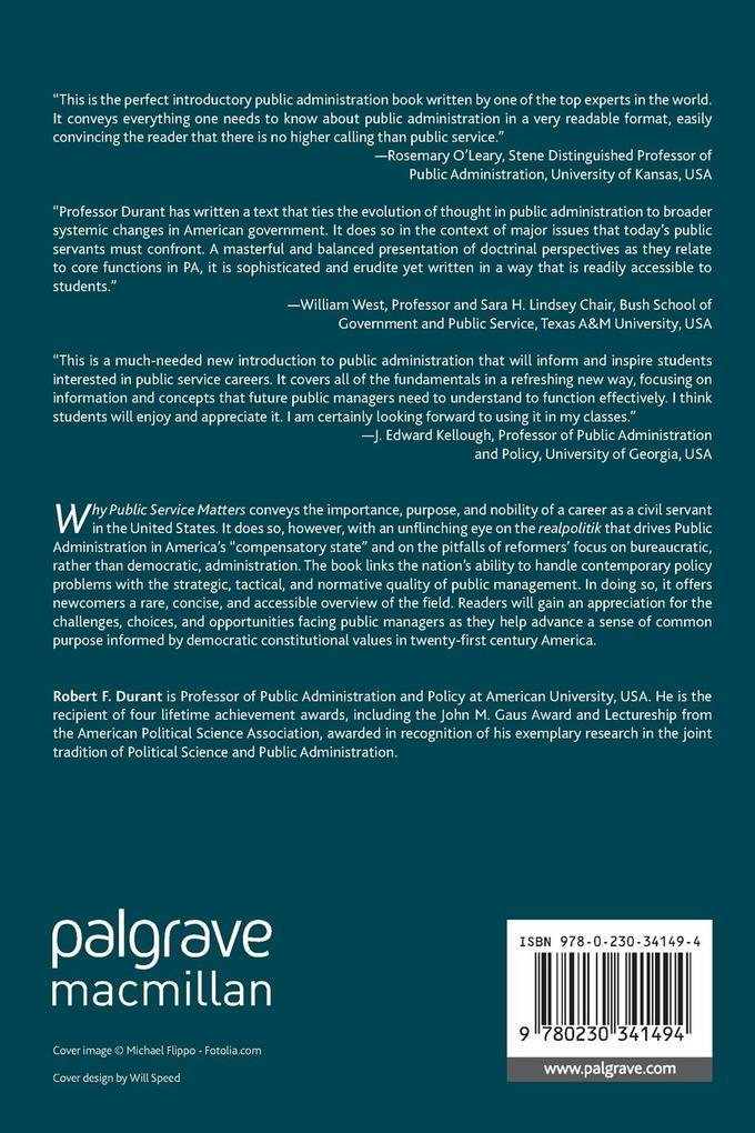 Weitere Ansicht: Why Public Service Matters | R. Durant, Robert F. Durant