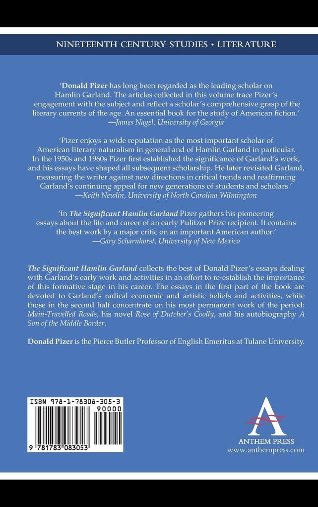 Weitere Ansicht: The Significant Hamlin Garland | Donald Pizer