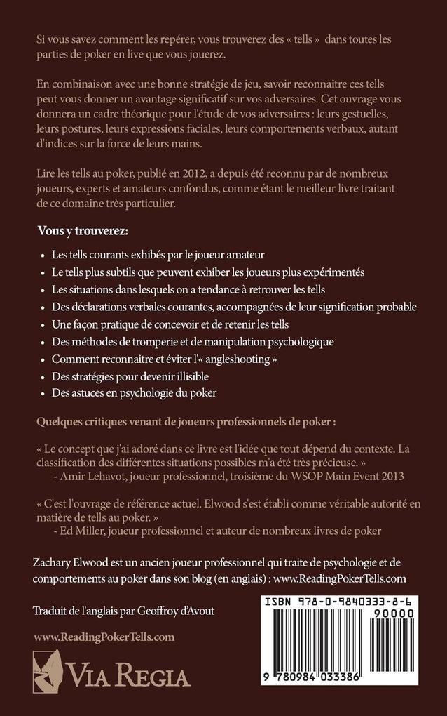 Weitere Ansicht: Lire Les Tells Au Poker | Zachary Elwood