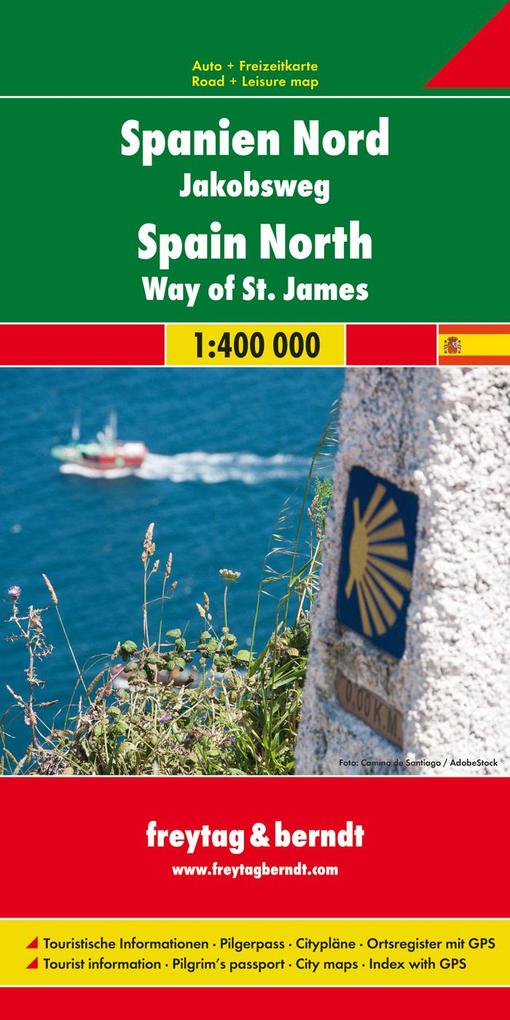 Spanien - Jakobsweg, Autokarte 1:400.000 als Blätter und Karten