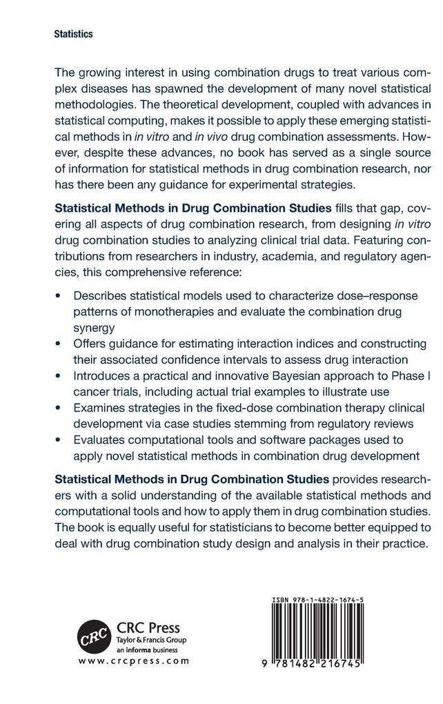 Weitere Ansicht: Statistical Methods in Drug Combination Studies