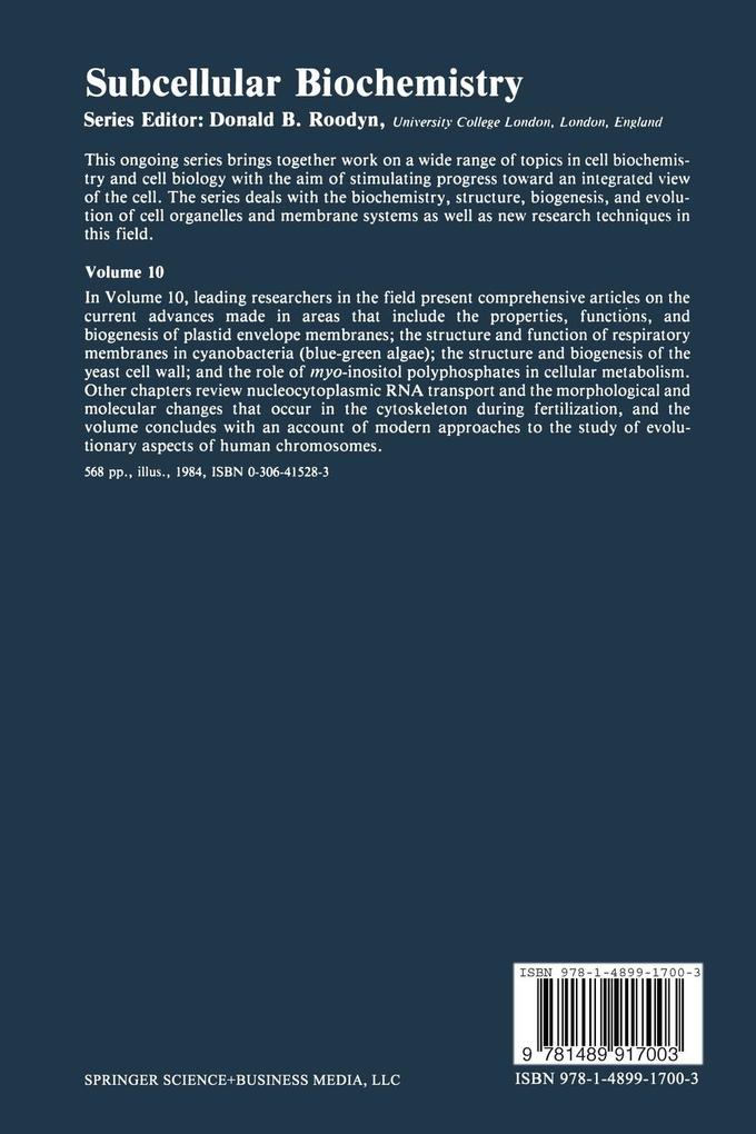 Weitere Ansicht: Subcellular Biochemistry