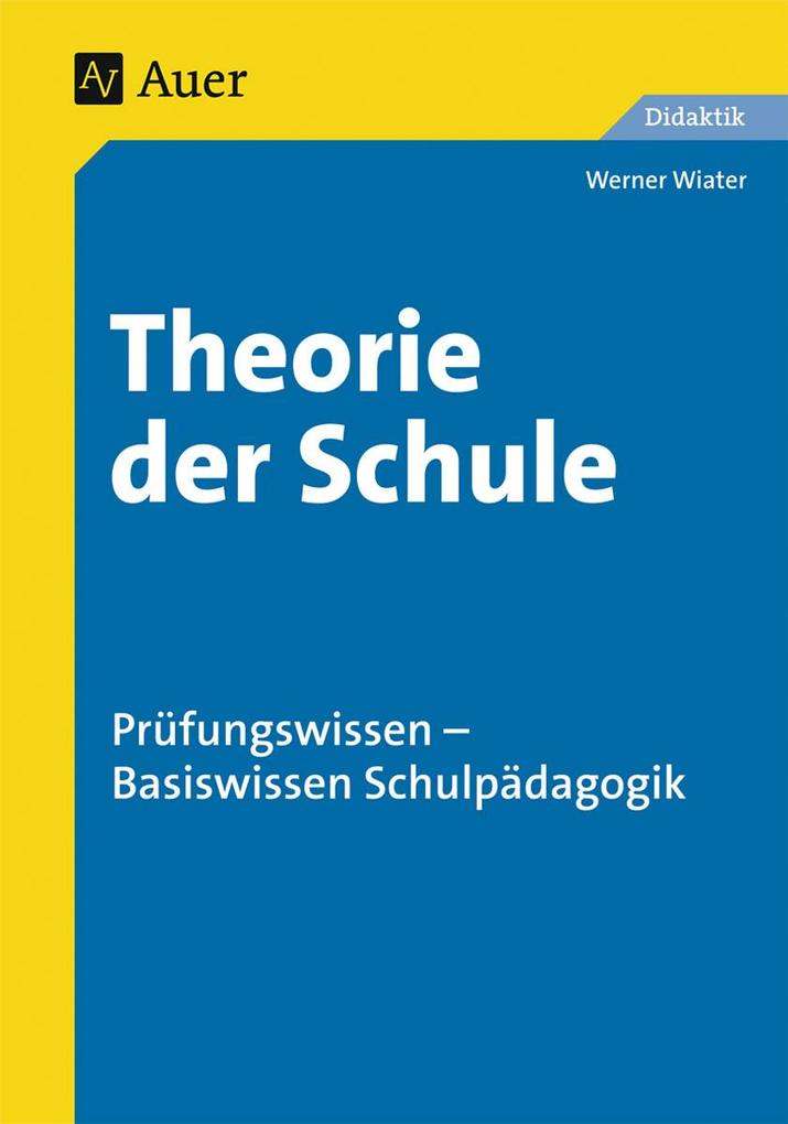 Produktbild: Theorie der Schule | Werner Wiater