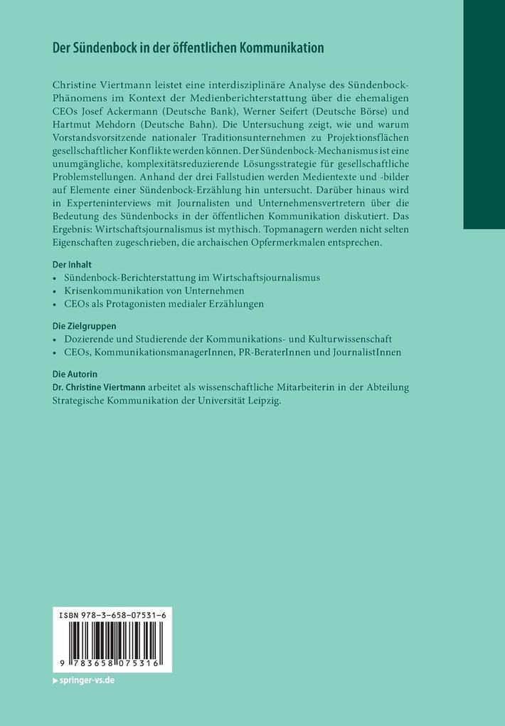 Weitere Ansicht: Der Sündenbock in der öffentlichen Kommunikation | Christine Viertmann
