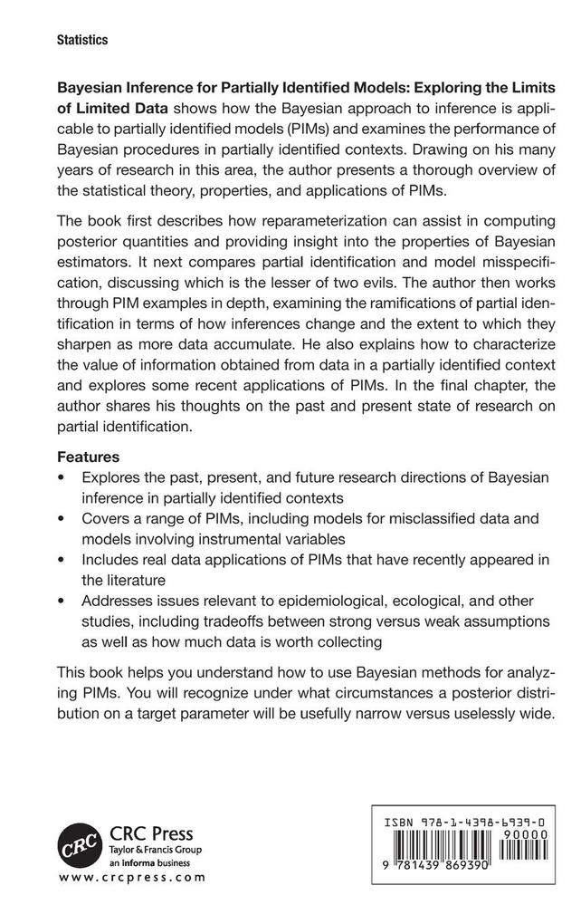 Weitere Ansicht: Bayesian Inference for Partially Identified Models | Paul Gustafson