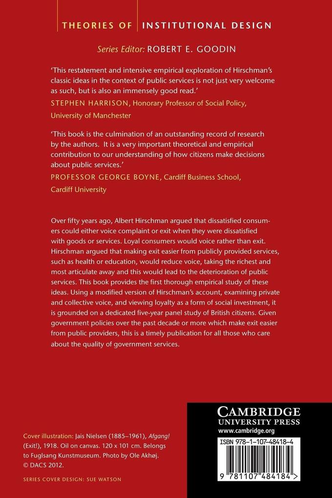 Weitere Ansicht: Exits, Voices and Social Investment | Keith Dowding, Peter John