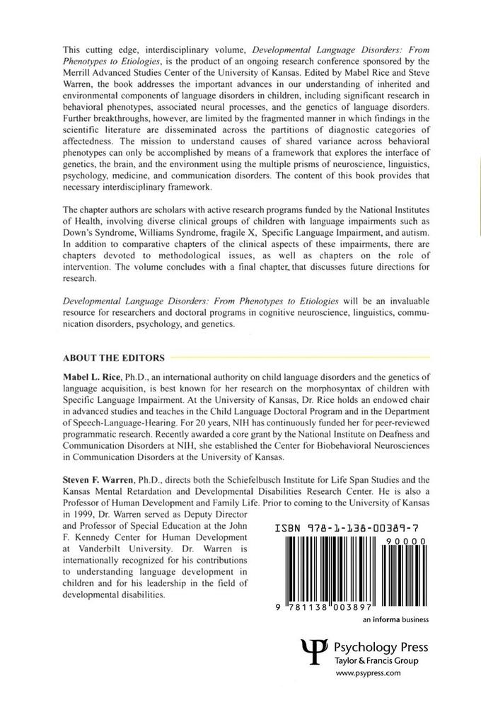 Weitere Ansicht: Developmental Language Disorders