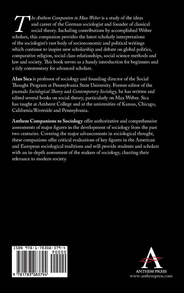 Weitere Ansicht: The Anthem Companion to Max Weber